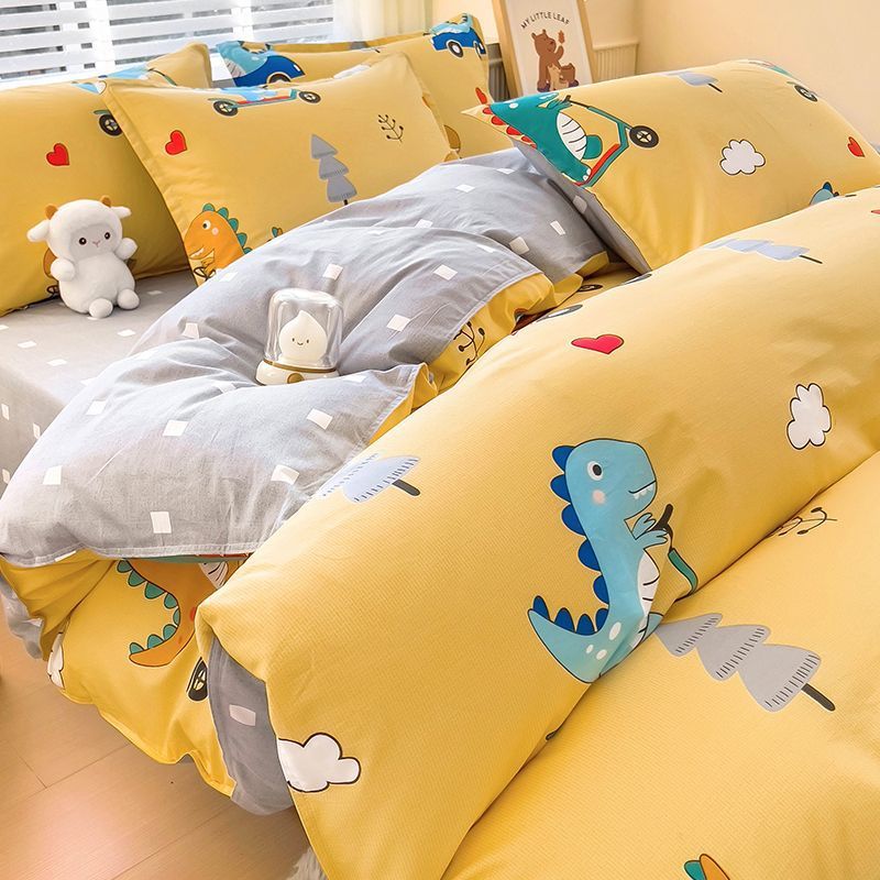 Cartoon coberta de edredón de algodón grueso de una sola pieza 1.5 dormitorio estudiantil 150x200x230 edredón único hogar