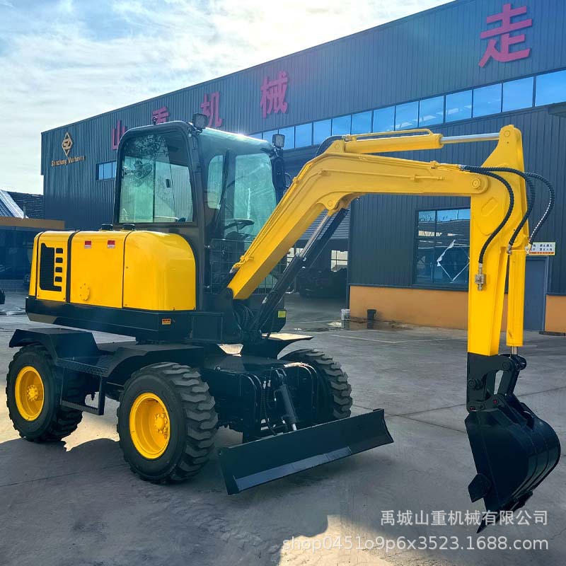 山重工厂小型轮式挖掘机 钩机 40型挖掘机生产厂家小轮挖