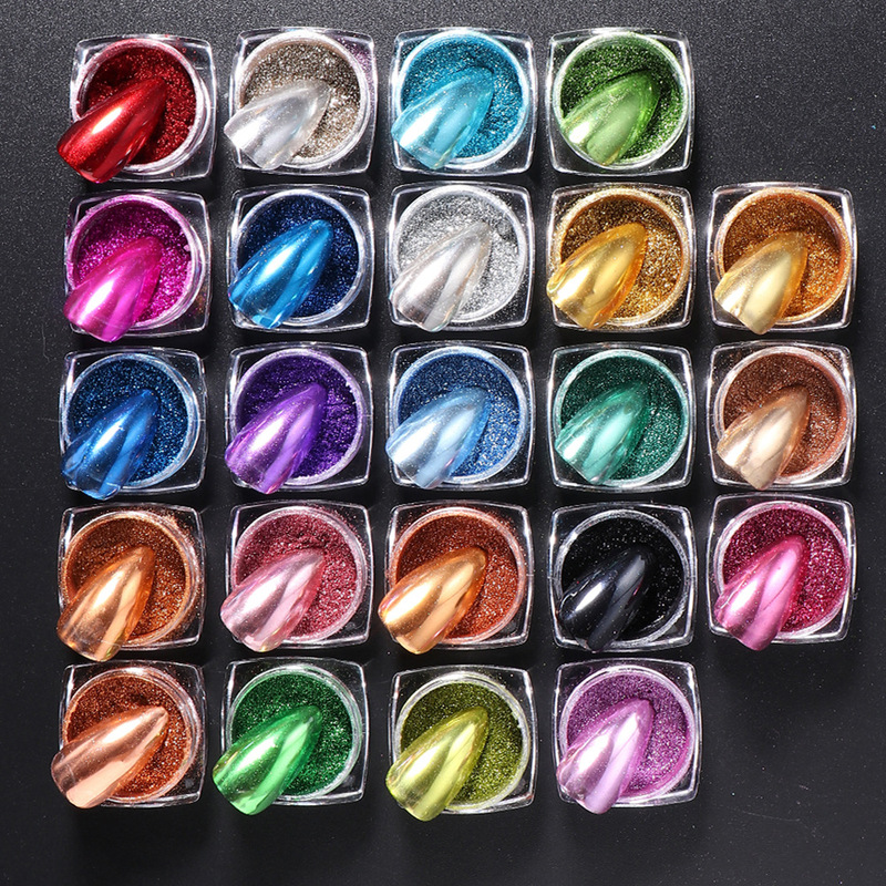 Cross-border new nail magic mirror powder suit 23 color mirror laser water ripple magic mirror powder nail glitter powder wholesale Cross-border new nail magic mirror powder suit 23 color mirror laser water ripple magic mirror powder nail glitter powder wholesale