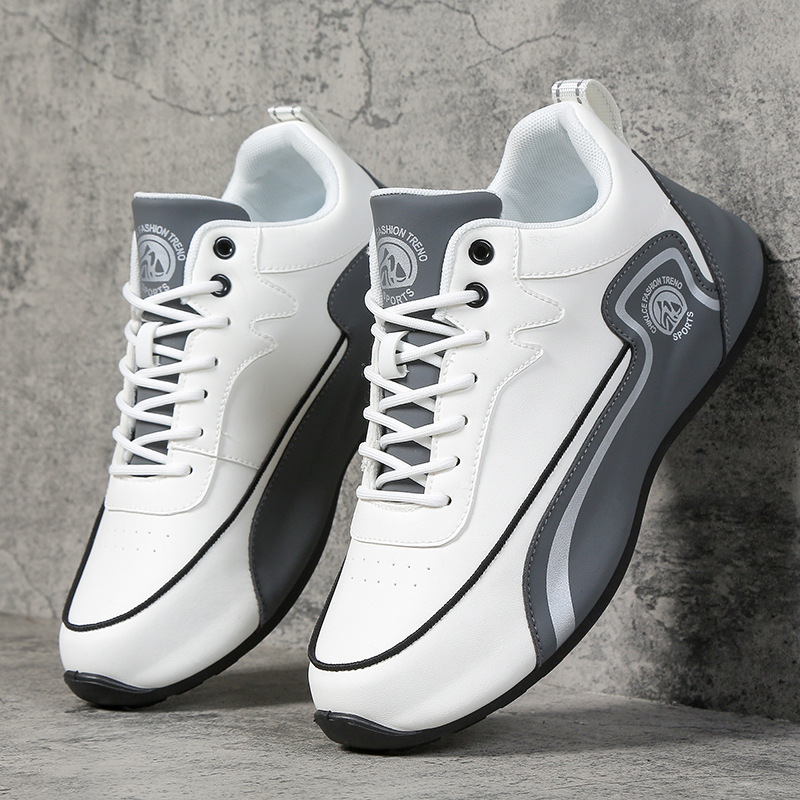 Herren Racing Sneaker Freizeitschuhe Klassisch Weiß Blau Design_voghion.com