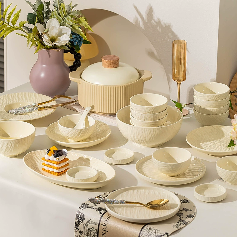 康陌 (Kangmo) Underglaze кремовая сосудная подставка посуда новый набор керамических блюд набор подарков для дома