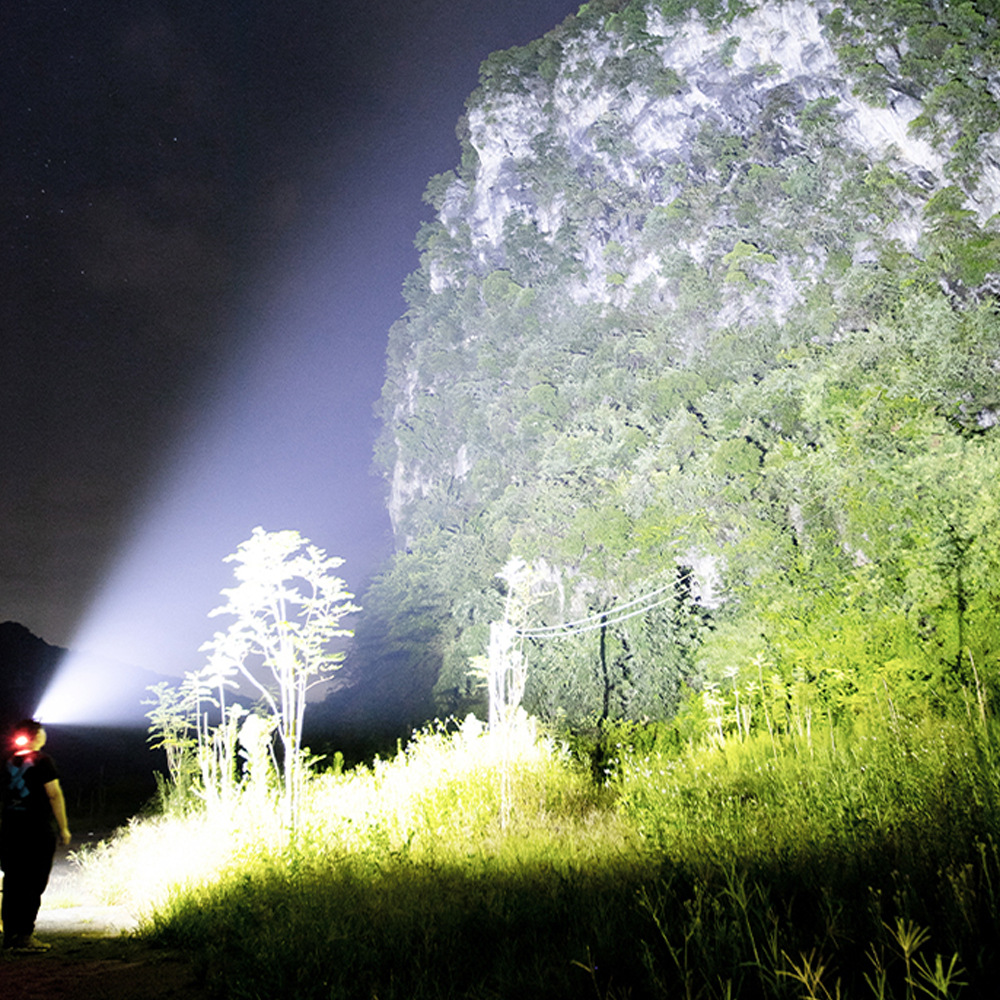 Carga USB transfronteriza fuerte luz LED Faro de inducción Faro de carga de inducción impermeable faro lámpara de pesca