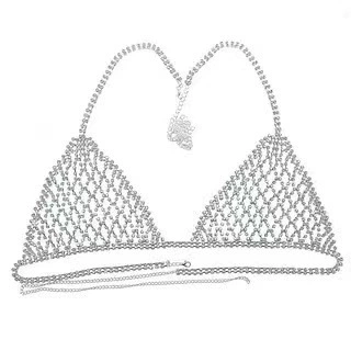 : цепь из страз Body Chain для груди и бёдер, набор цепочек — золотой/серебряный, модный ночной аксессуар