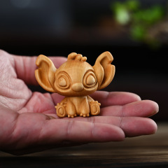 Steady Cypress Wood Carving for Collecting and Playing with Lovely Tableware, Elegance Decorative Figurine, Toy Doll, Children's Birthday Gift 