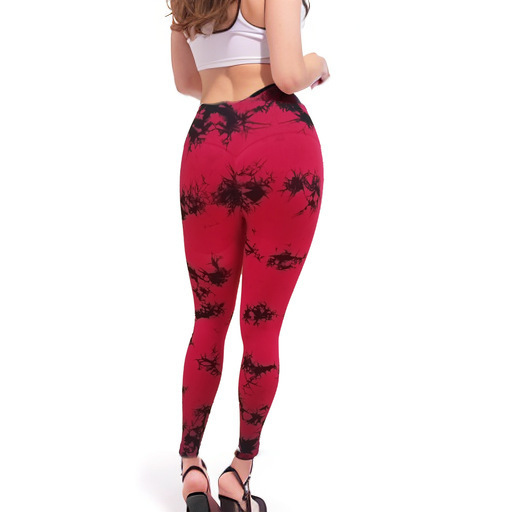 Cross-border new breathable tie-dye yoga pants high-waisted tight exercise yoga pants peach fitness yoga pants wholesale