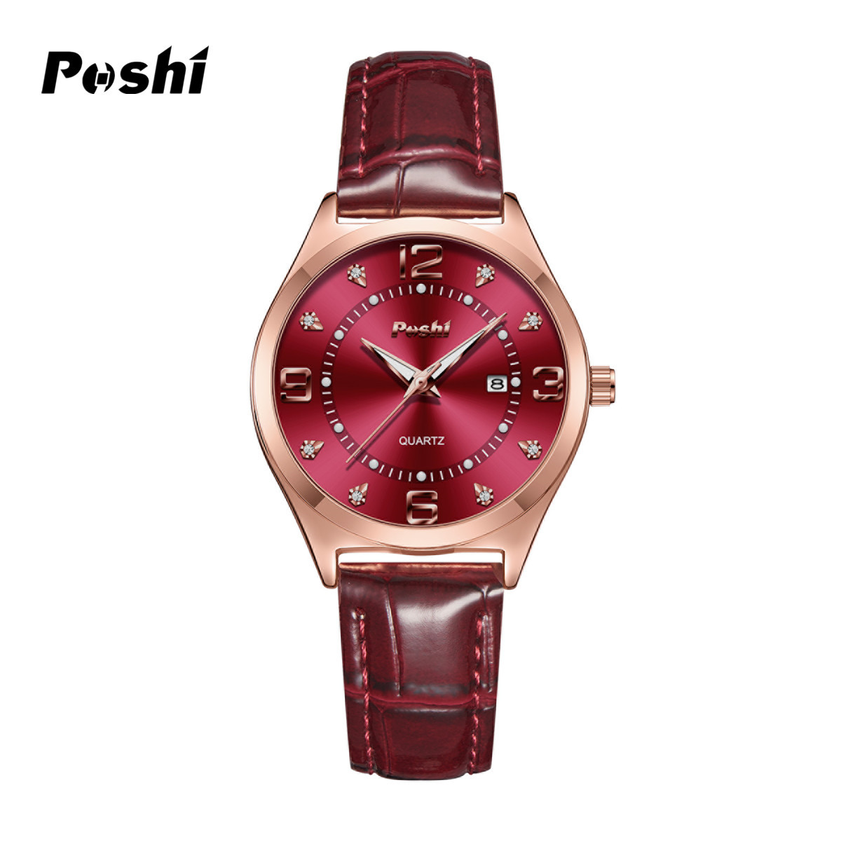 POSHI nuevo reloj para mujer, reloj con correa de acero, reloj impermeable para mujer, reloj de cuarzo de calendario, reloj para mujer