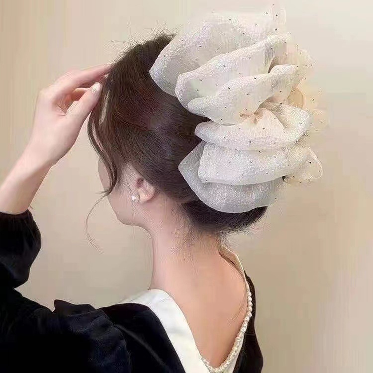クロスボーダーの髪飾りの大きいサイズのレトロな長いリボンのヘアピンの多色の三角タオルの赤いリボンのスプリングクリップ|undefined