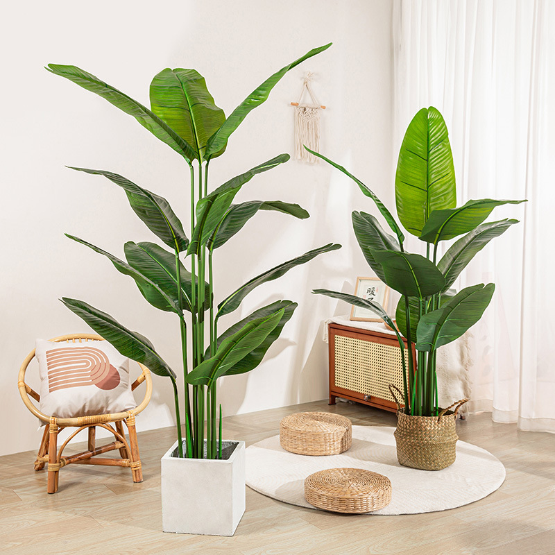 Venta directa de fábrica simulación viajero plátano planta verde piso planta grande pájaro del paraíso planta en maceta decoración del hogar se puede personalizar