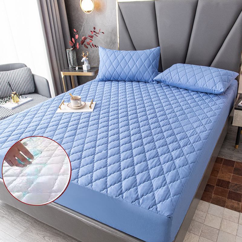Comercio exterior fittedsheets impermeable colcha acolchada colcha al por mayor cubierta protectora del hotel cepillado cubierta de polvo aislamiento de orina