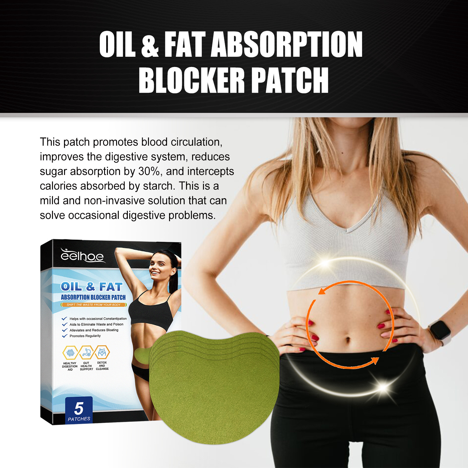 EELHOE shaping patch shapes abdomen, tightens the abdominal muscles, shows off body curves. Lazy and_voghion.com