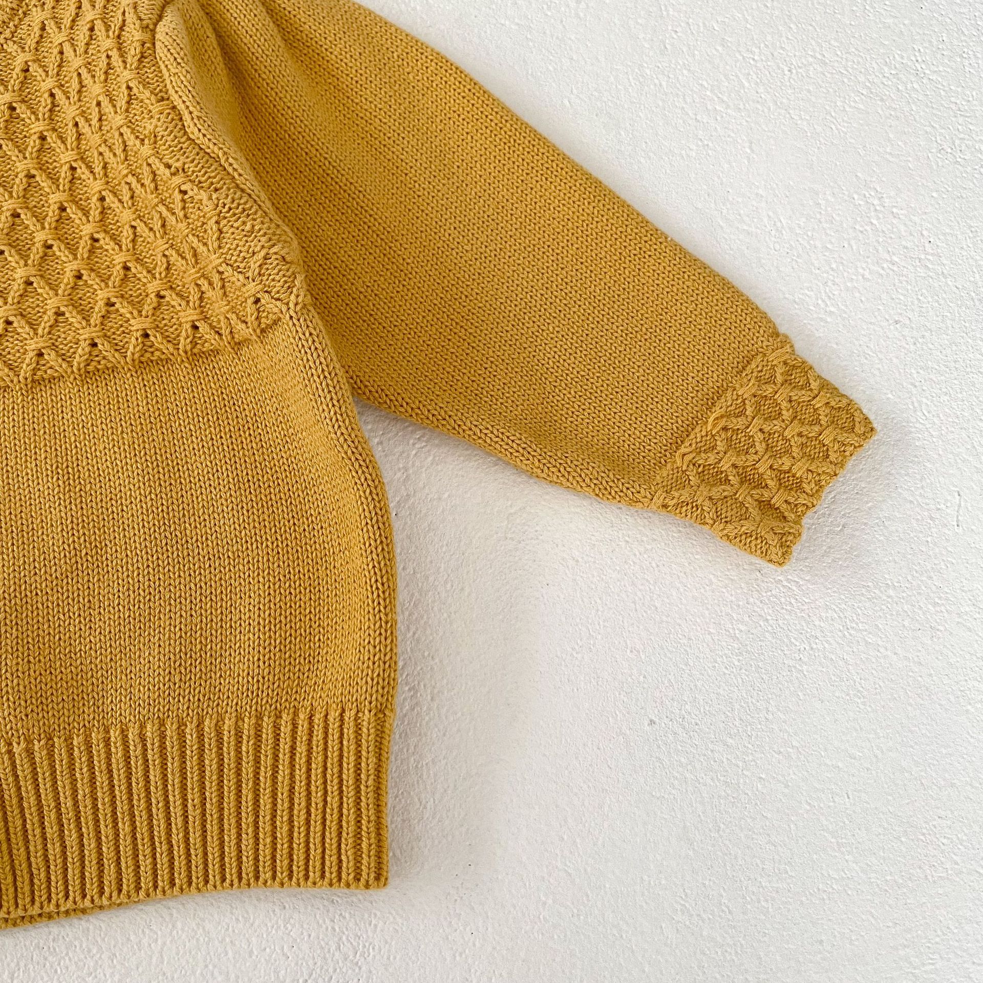 Proljetna 2024. žuta pletena jakna za dojenčad i djevojčice + jednobojni kaput na naramenice, set od 2 dijela dostupan za sortiranje_voghion.com