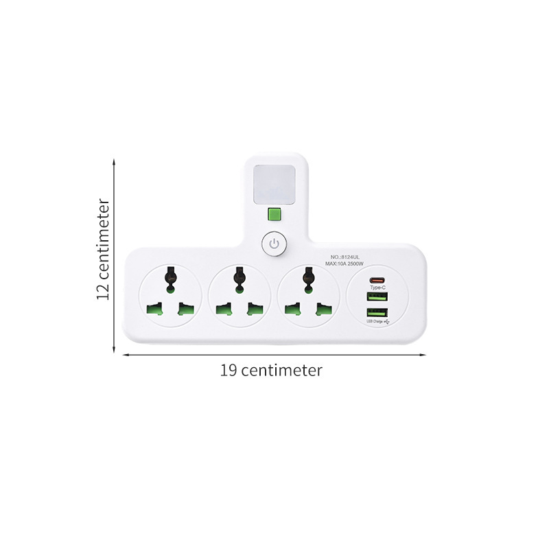 Conector multifuncional con lámpara de noche iluminación de tres posiciones, cuatro posiciones, cinco posiciones, conector de convertidor de puerto USB tipo C