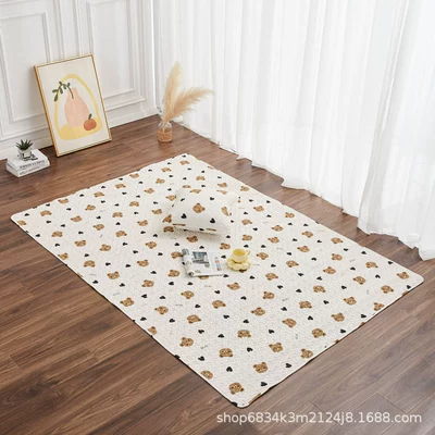 Factory Cotton Thickened Floor Mat Pure Cotton Baby Crawling Mat Children's Game Mat Bedroom Non-slip Nap Mat Cross-Border (Avtomobil döşəmə paspasları) - love-bear-50135cm