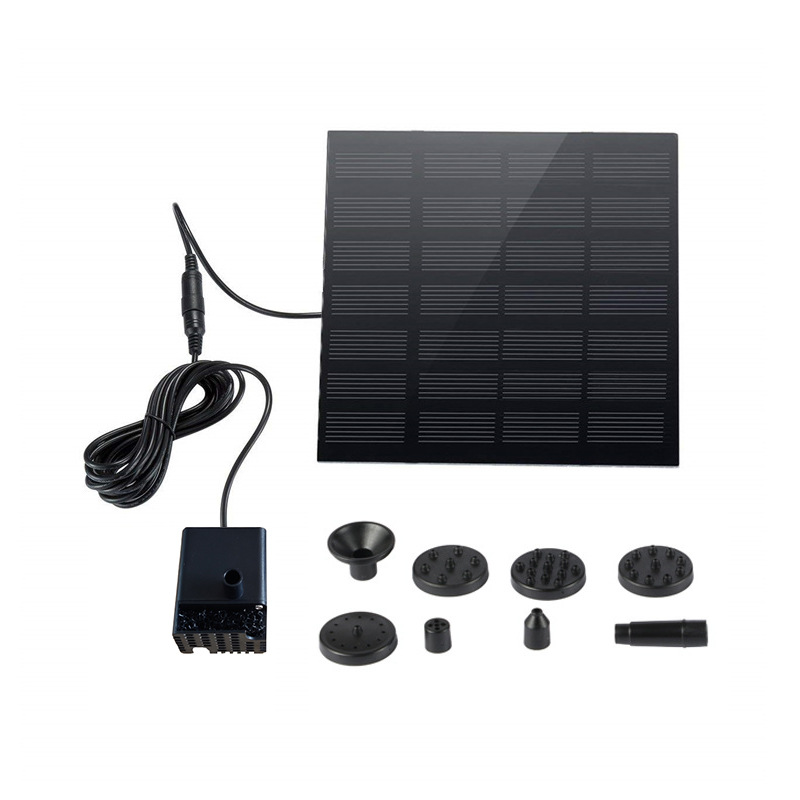 Kit de bomba de agua solar, bomba de fuente de agua con energía solar con 8 boquillas, fuente de agua para exteriores para baño de pájaros, estanques, jardín y pecera