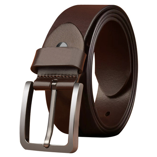 Belts for men, genuine leather, casual, simple pin buckle leather belts, trendy trouser belts, men's business versatile trouser belts