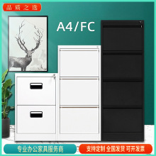 钢制档案柜二斗三斗四斗卡箱A4FC挂捞柜抽屉储物文件柜带锁资料柜