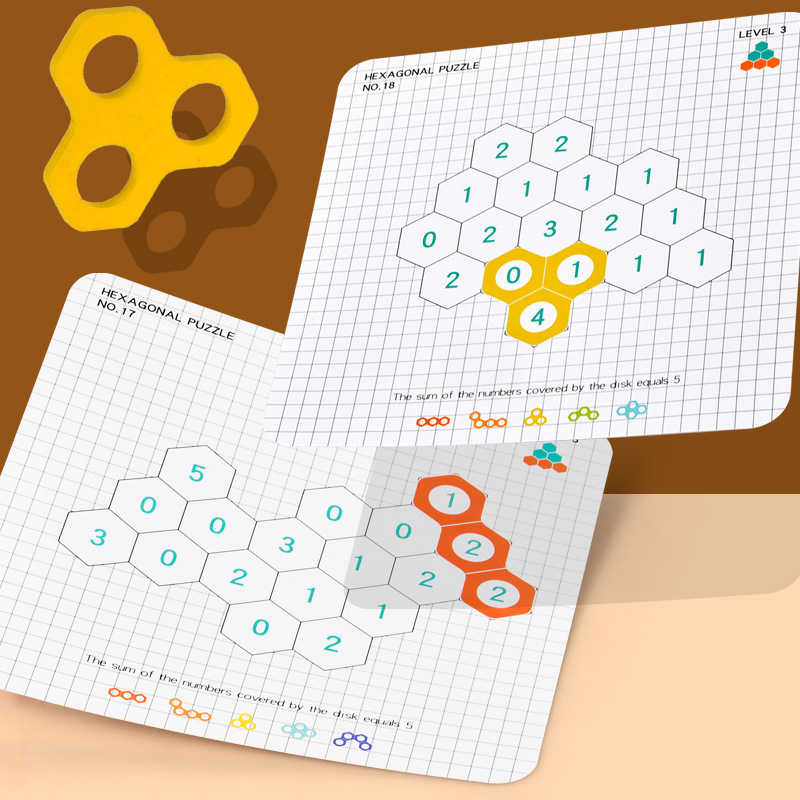 Tetris juguetes de madera hexagonal digital juego rompecabezas niños bebé educación temprana aprendizaje