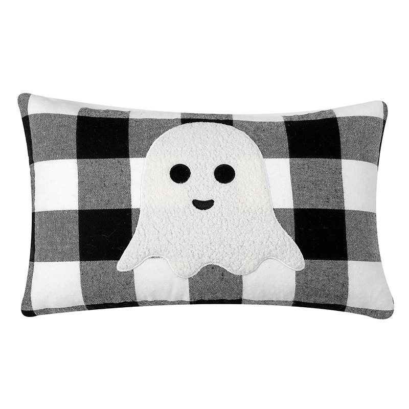 クロスボーダー新しいハロウィンゴーストBOO枕刺繍絶妙な立体クッションリビングルームソファバッククッションカバー|undefined