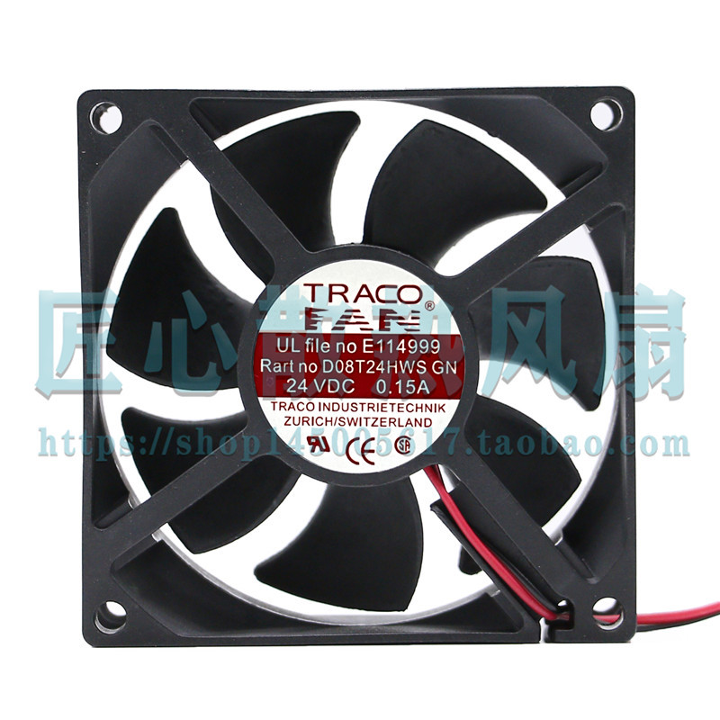 TRACO D08T24HWS GN 24V DC 0.15A 80x80x25mm 8厘米散热风扇