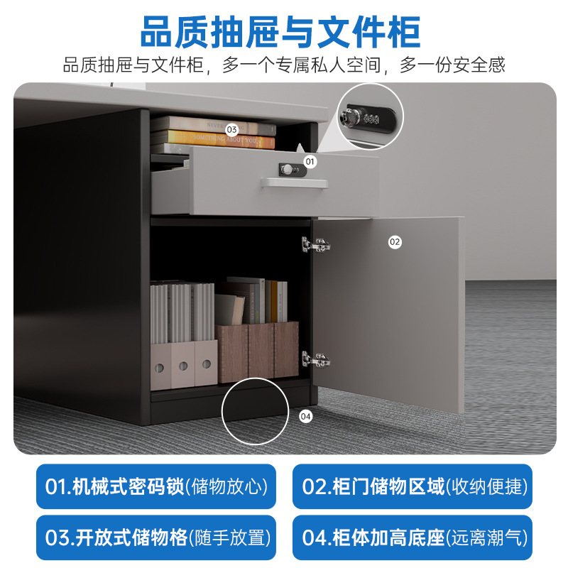 Mesa y silla de oficina para una sola persona 1.2m escritorio de computadora oficina 1.4m escritorio de personal simple y moderno