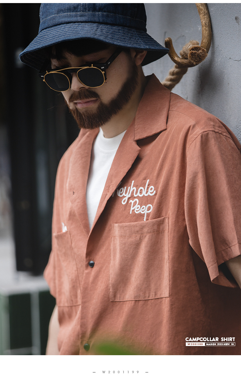 Madden Workwear Retro Cuban Collar Shirt For Men Summer Style_voghion.com