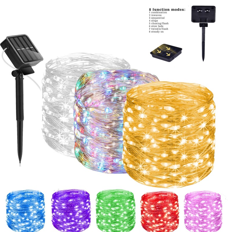 Cross-Border Led Copper Wire Lights Solar String Lights Outdoor Camping Balcony Garden Waterproof Ins Style Solar Lights
