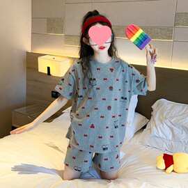 女童睡衣夏2026新款儿童女孩家居服女大童初中生短袖短裤套装