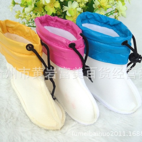 厂家直销儿童雨鞋保暖内胆 男女童雨靴棉套pu边皮口防水保暖鞋