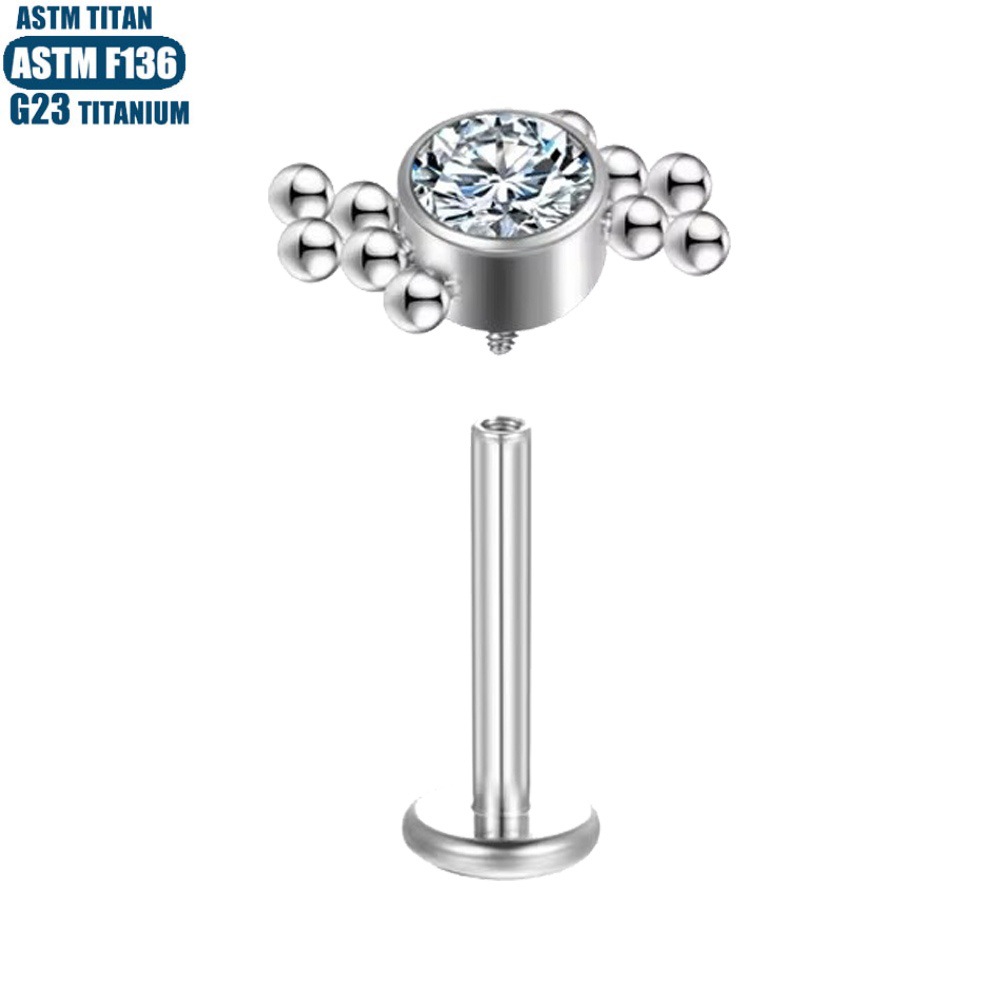 Labret piercing jewelry detail image