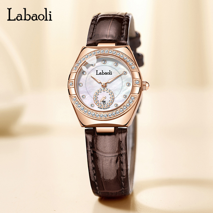 Labaoli New Belt Orologio da donna con diamanti intarsiati, quadrante dei secondi indipendente, chiusura a farfalla, streaming live_voghion.com