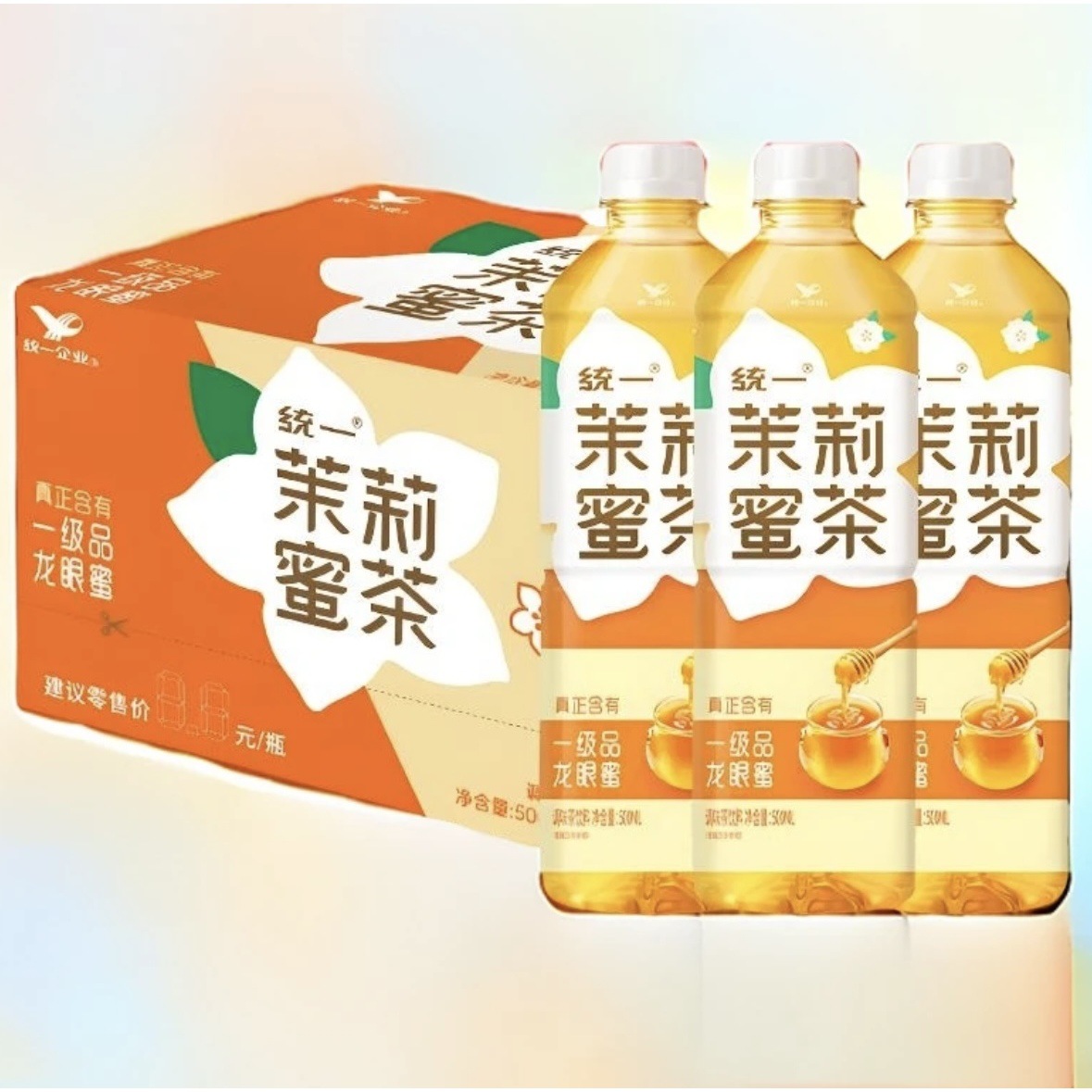 统一茉莉蜜茶500毫升瓶龙眼蜜茶饮料饮品花茶整箱解腻正品