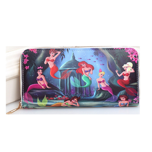 Foreign trade supply cartoon mermaid little princess wallet trendy cute fashion storage large capacity coin purse