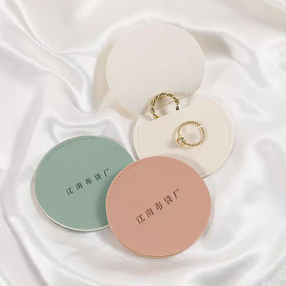 小巧可爱PU首饰收纳保护按扣包项链珠宝戒指耳环耳机包可加印logo