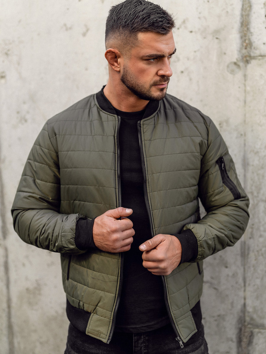 Men's Padded Quilted Stand Collar Warm Cotton Coat Jacket_voghion.com