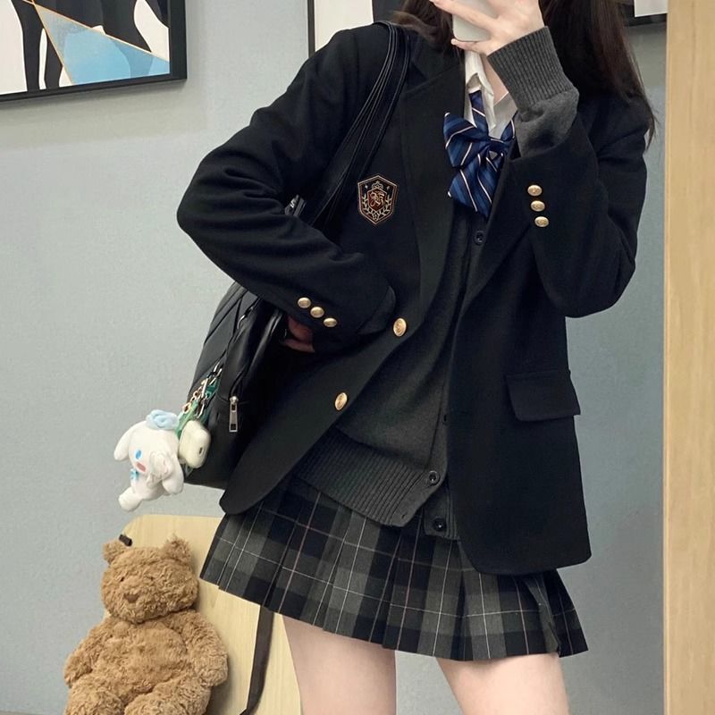 Jkスーツの女性2025新型春秋レジャー学校の制服セット成都の小柄な超火スーツ|undefined