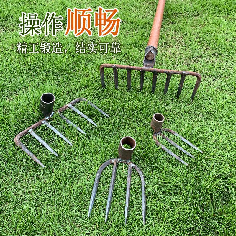 Forge agricultural tools such as four-tooth and eight-tooth pitchforks, weeding iron plows, gardening tools, land leveling, soil loosening, and grass raking.