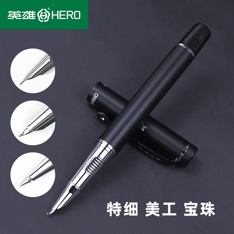Hero pen 9086 frosted black ballpoint pen extra fine accounting…