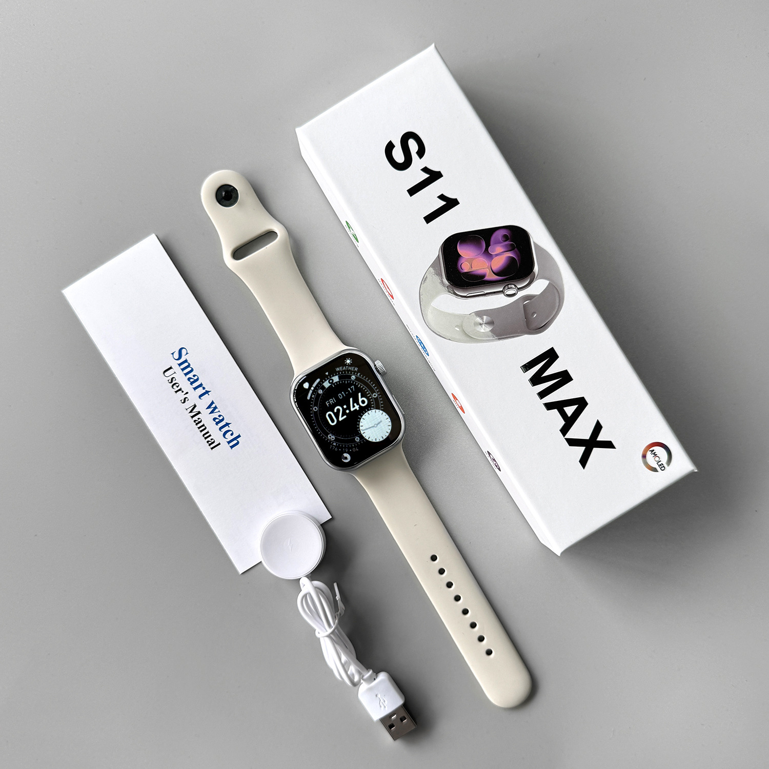 2025 nuevo reloj inteligente Huaqiang Bei s11max comercio exterior transfronterizo inglés predeterminado con 22 idiomas