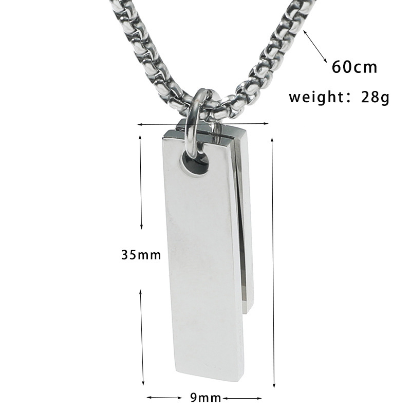 Fashion Glossy Titanium Steel Necklace Wholesale display picture 1