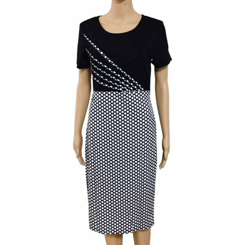 Aliexpress Popular African Plus Size Women's Round Neck Plaid Ol Elegant Commuter Dress + Small Outwear
