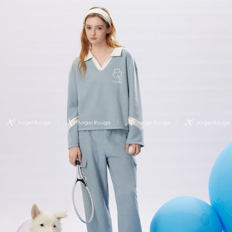Angel Sleepwear 82017 Autumn and Winter Brand Authentic Women's Pajamas with Fleece, Princess Style, Thickened and Warm for Winter Angel Sleepwear 82017 Autumn and Winter Brand Authentic Women's Pajamas with Fleece, Princess Style, Thickened and Warm for Winter