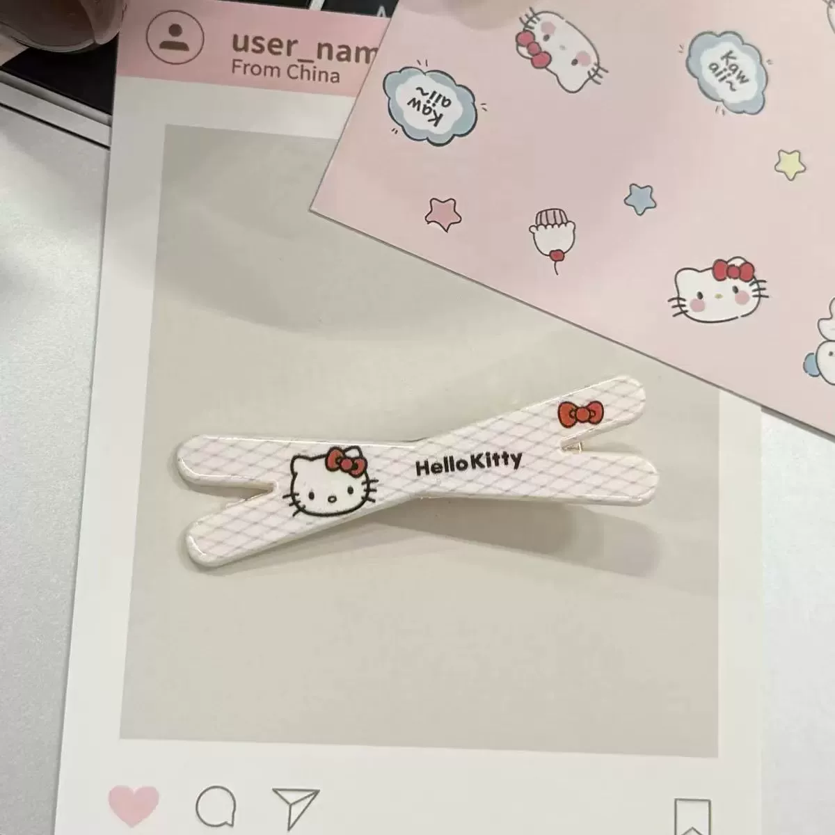 Милые мультяшные заколки для волос, 5 цветов, в стиле Hello Kitty, лёгкие 0,01 кг
