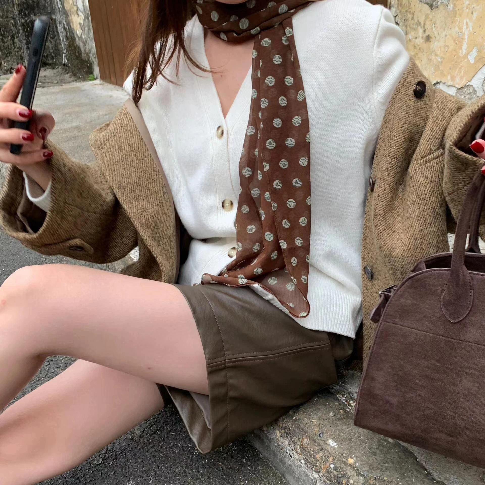 Brown universal accessory, headband, scarf, 2025 years