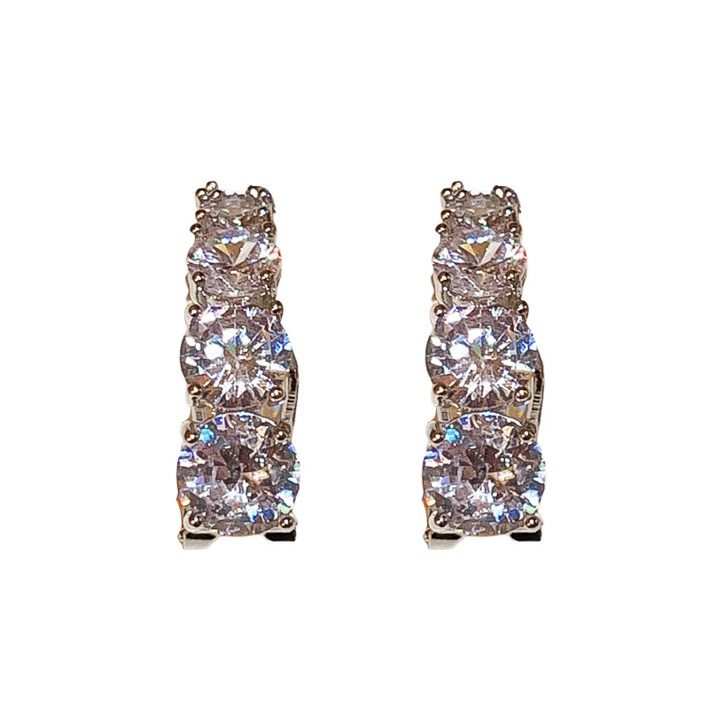 fashionable geometric universal earrings with zircon