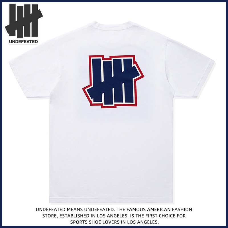 Cross-Border Short-Sleeve Undefeated Five-Stripe T-Shirt for Men, Trendy Brand, Loose Cotton Crew Neck Style, Couple's Outfit, Summer Pure Cotton Cross-Border Short-Sleeve Undefeated Five-Stripe T-Shirt for Men, Trendy Brand, Loose Cotton Crew Neck Style, Couple's Outfit, Summer Pure Cotton