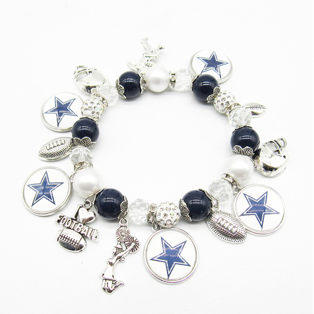 Amazon cross-border NFL 32 football teams handmade elastic beaded bracelets for men and women