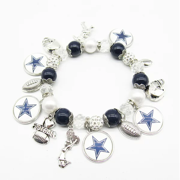 Amazon cross-border NFL 32 football teams handmade elastic beaded bracelets for men and women