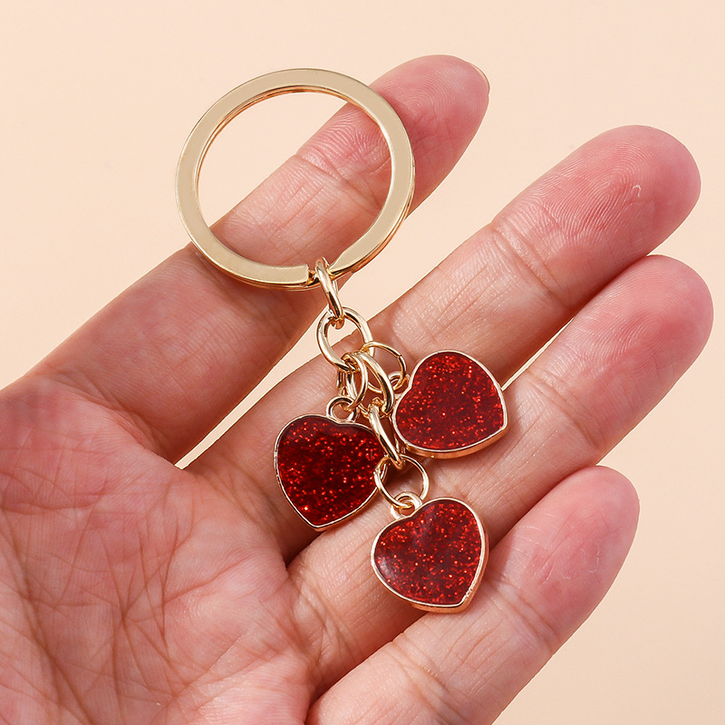 Cute Heart Shape Metal Women's Bag Pendant Keychain display picture 8