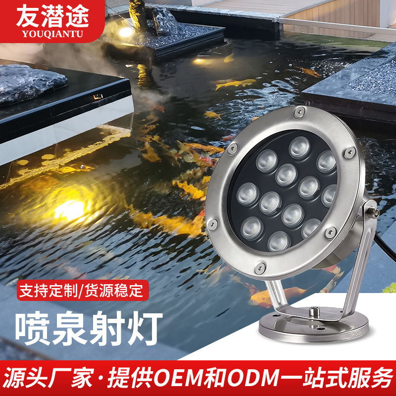 定制水底灯led防水水下水池景观鱼池七彩鱼缸泳池假山喷泉射灯