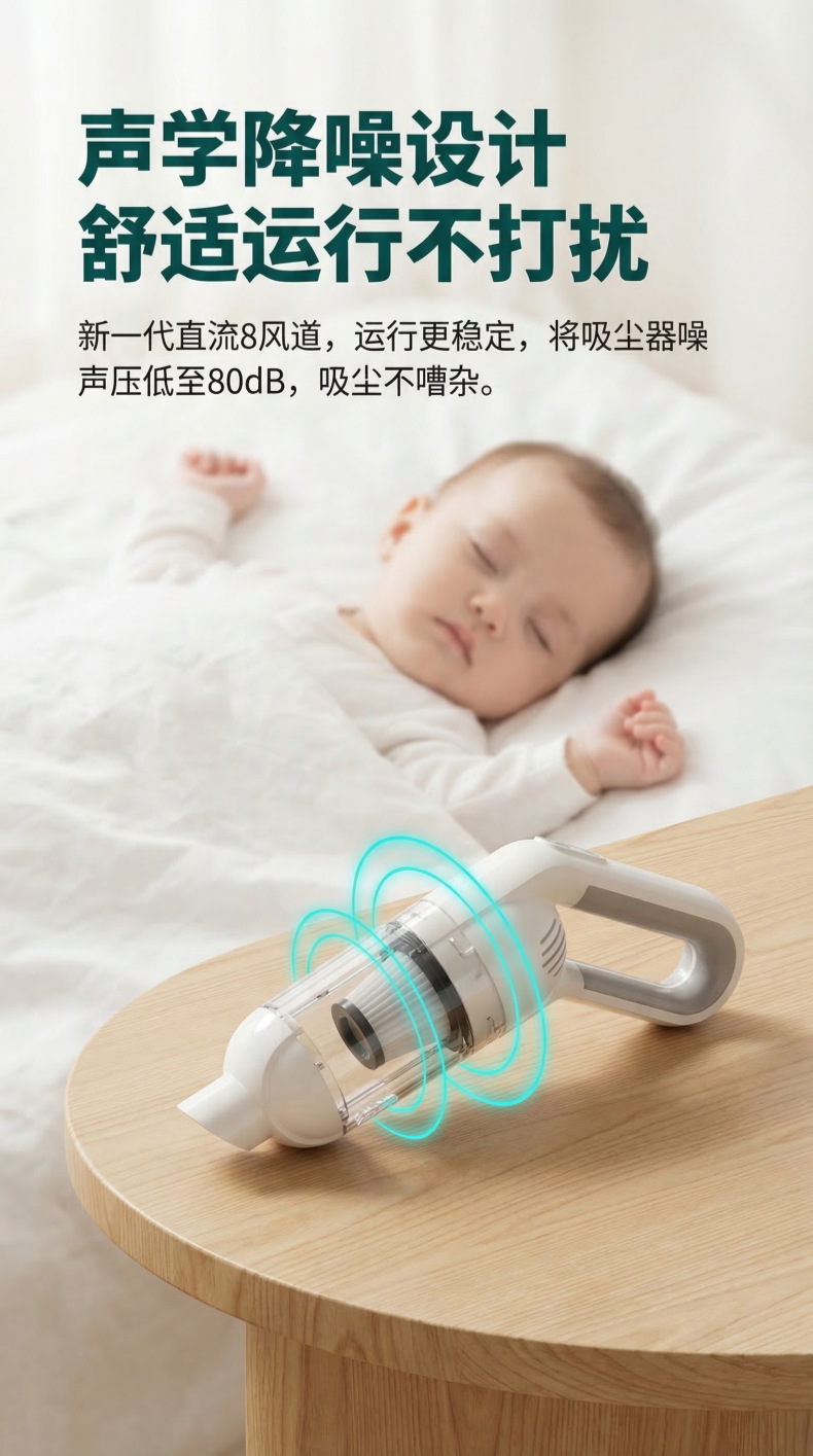 Handheld Wireless Vacuum Cleaner for Home and Car Use 2025, High Suction, Compact and Portable, Dual-Purpose for Car and Home Cleaning